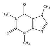 extraccion - fig2 - Estructura de la cafeína, cuyo nombre científico es 1,3,7-trimetilxantina
